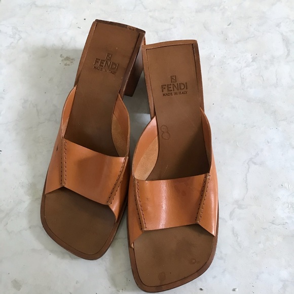 fendi leather mules